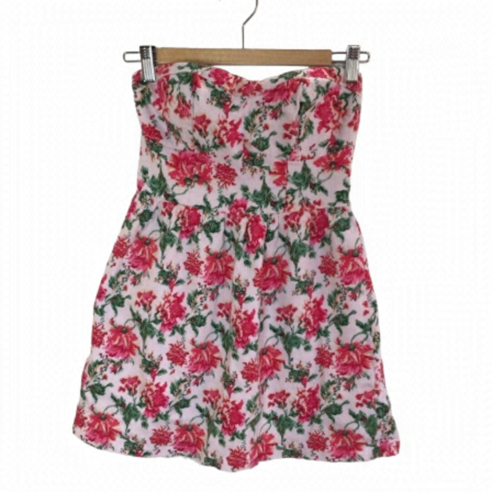 PURE Hype dress liberty floral prints pink white strapless dress flowers small